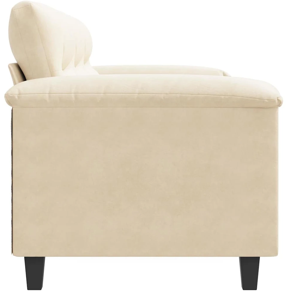 Trivietė sofa, kreminės spalvos, 180cm, mikropluošto audinys