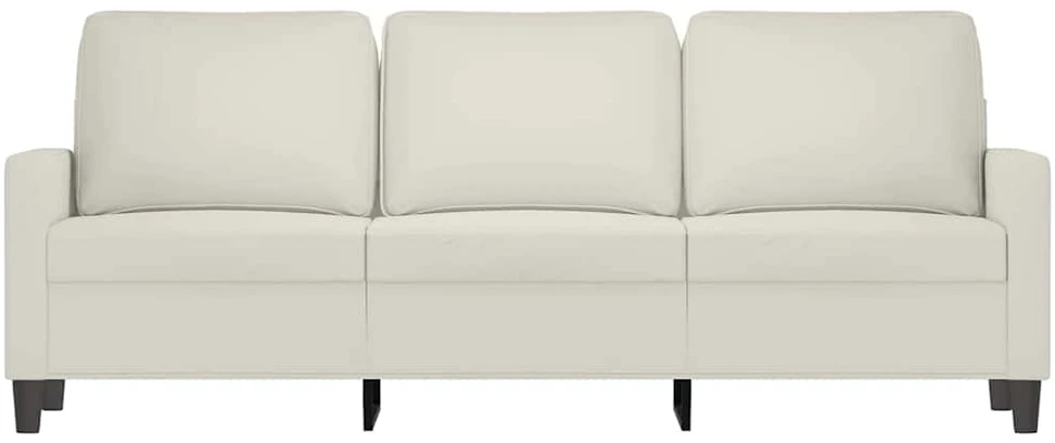Trivietė sofa, kreminės spalvos, 180cm, aksomas