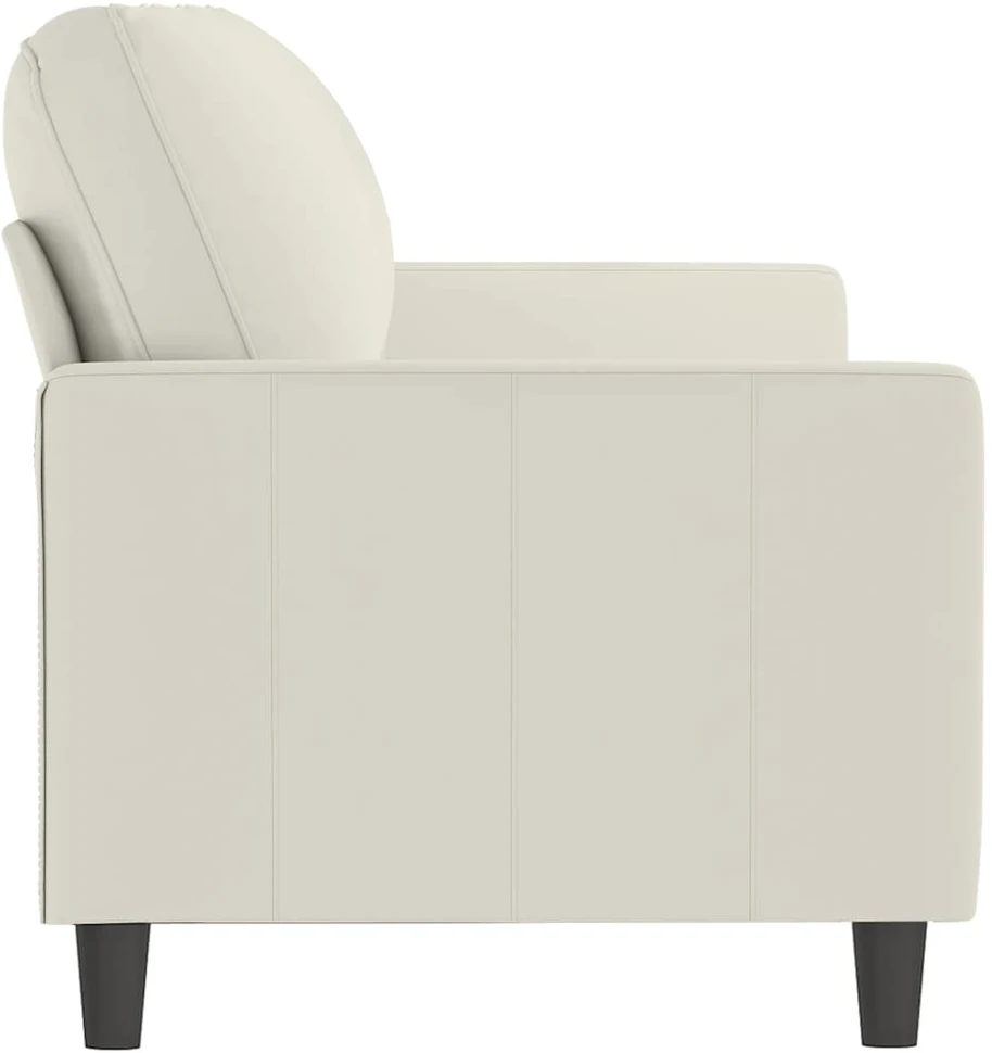 Trivietė sofa, kreminės spalvos, 180cm, aksomas