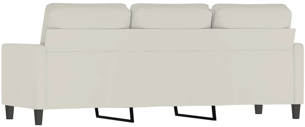 Trivietė sofa, kreminės spalvos, 180cm, aksomas