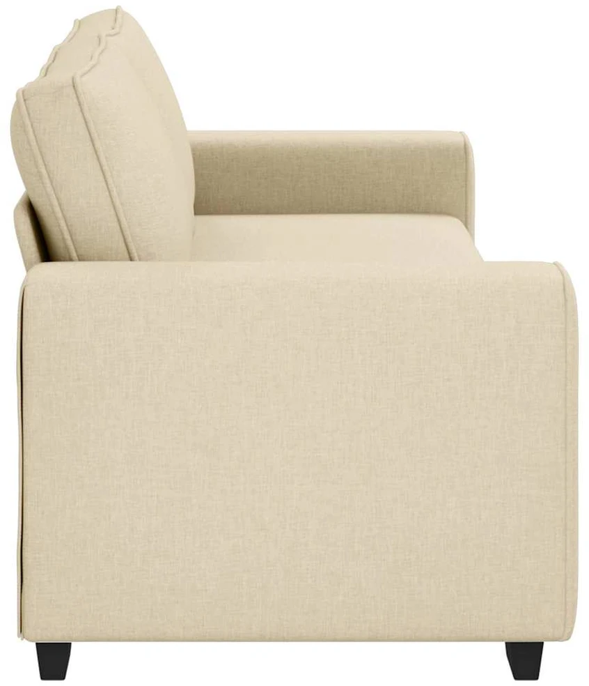 Trivietė sofa, kreminės spalvos, 220x77x82 cm, audinys