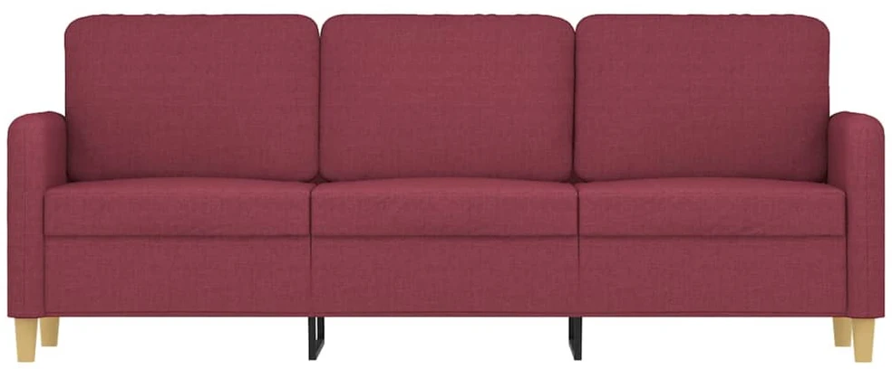 Trivietė sofa, raudonojo vyno spalvos, 180cm, audinys