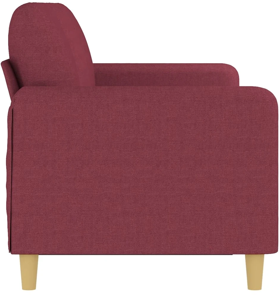 Trivietė sofa, raudonojo vyno spalvos, 180cm, audinys