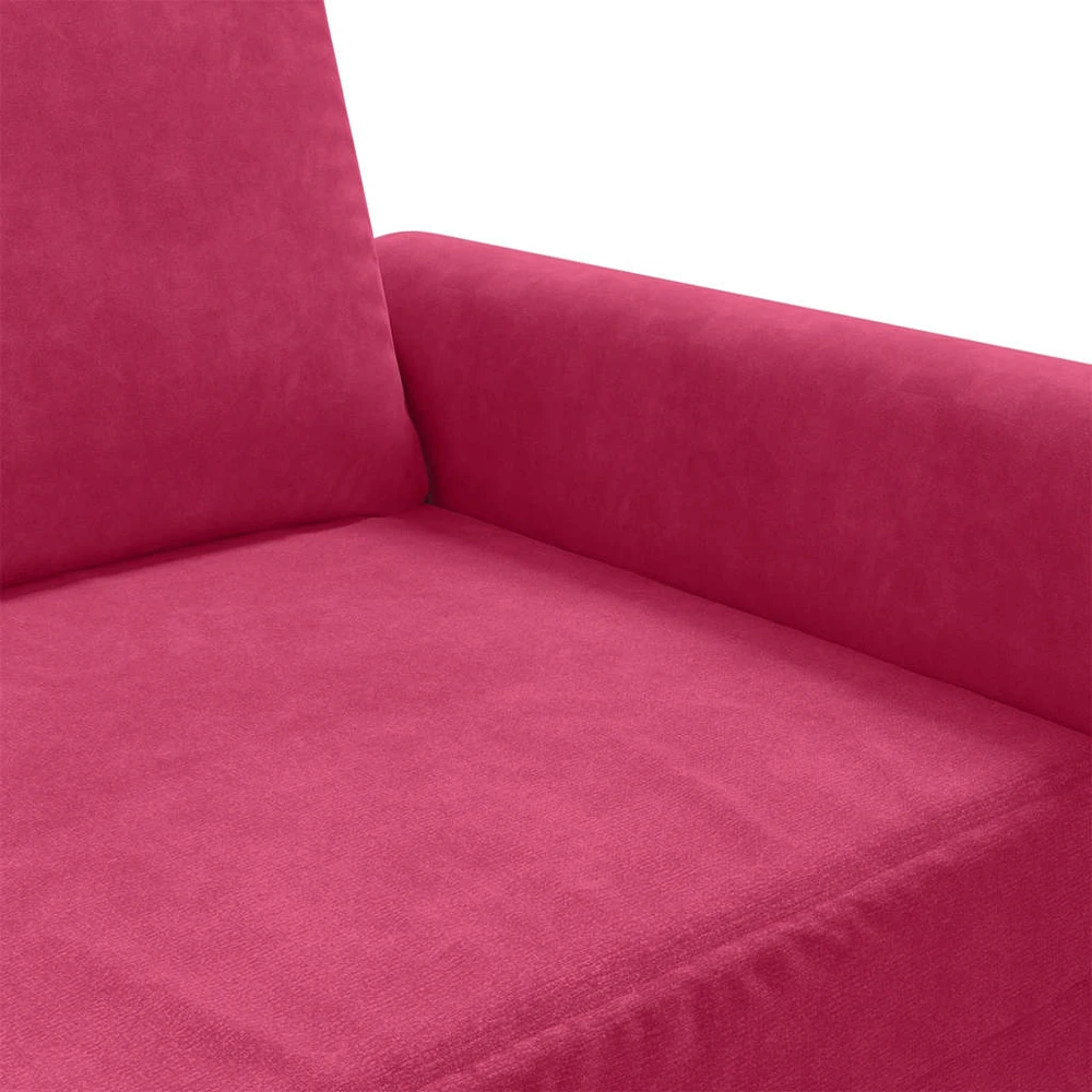 Trivietė sofa, raudonojo vyno spalvos, 180cm, aksomas