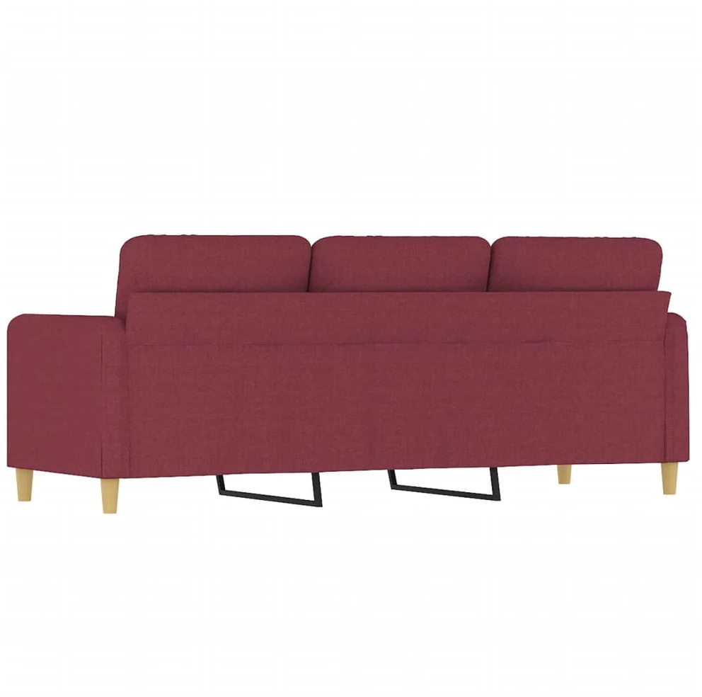 Trivietė sofa, raudonojo vyno spalvos, 180cm, audinys