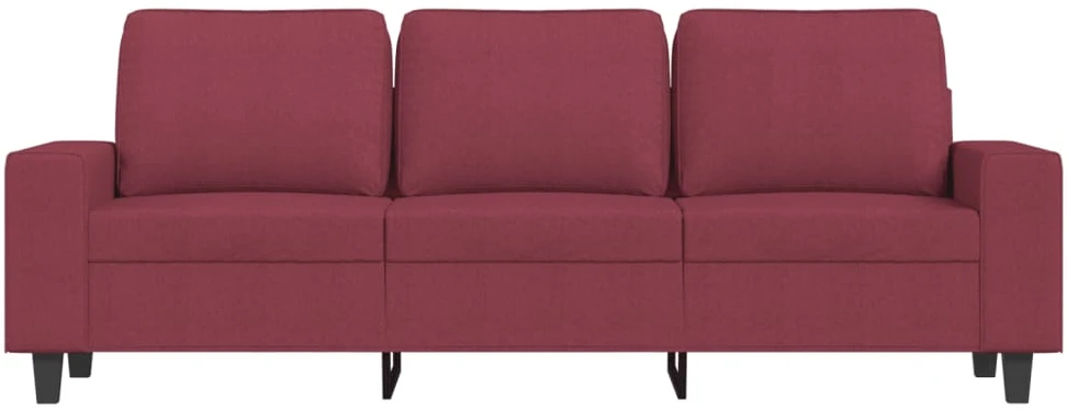 Trivietė sofa, raudonojo vyno spalvos, 180cm, audinys