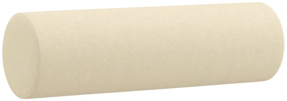 Trivietė sofa su pagalvėlėmis, kreminės spalvos, 180cm, audinys