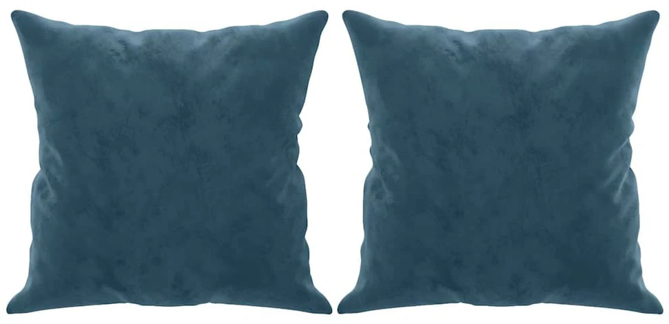 Trivietė sofa su pagalvėlėmis, mėlynos spalvos, 180cm, aksomas