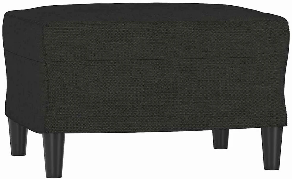 Trivietė sofa su pakoja, juodos spalvos, 180cm, audinys