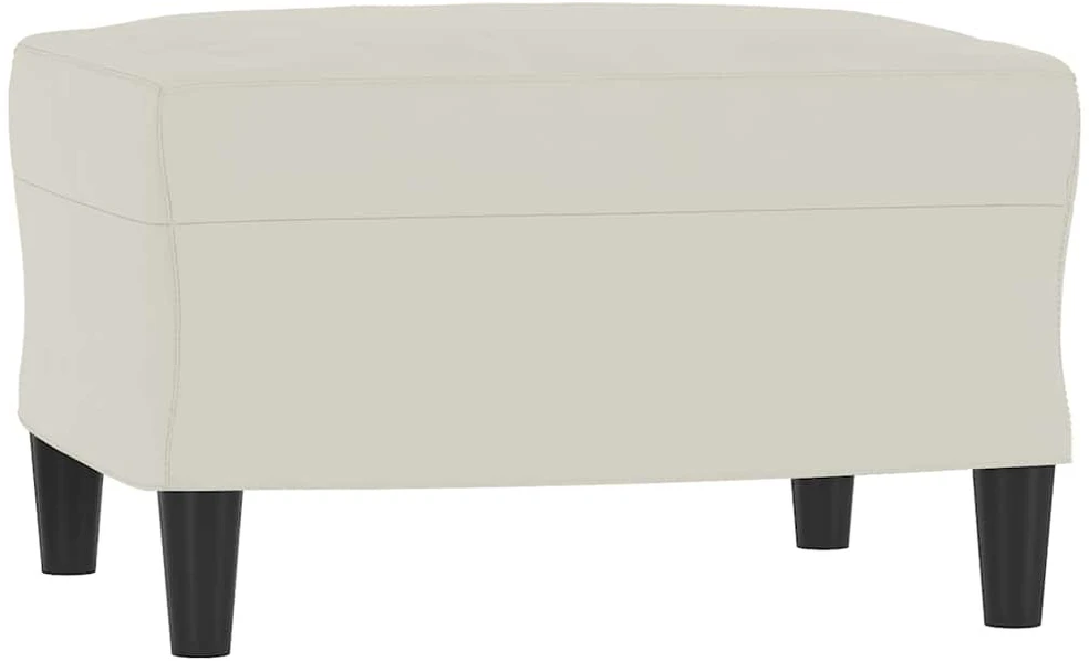 Trivietė sofa su pakoja, kreminės spalvos, 180cm, aksomas
