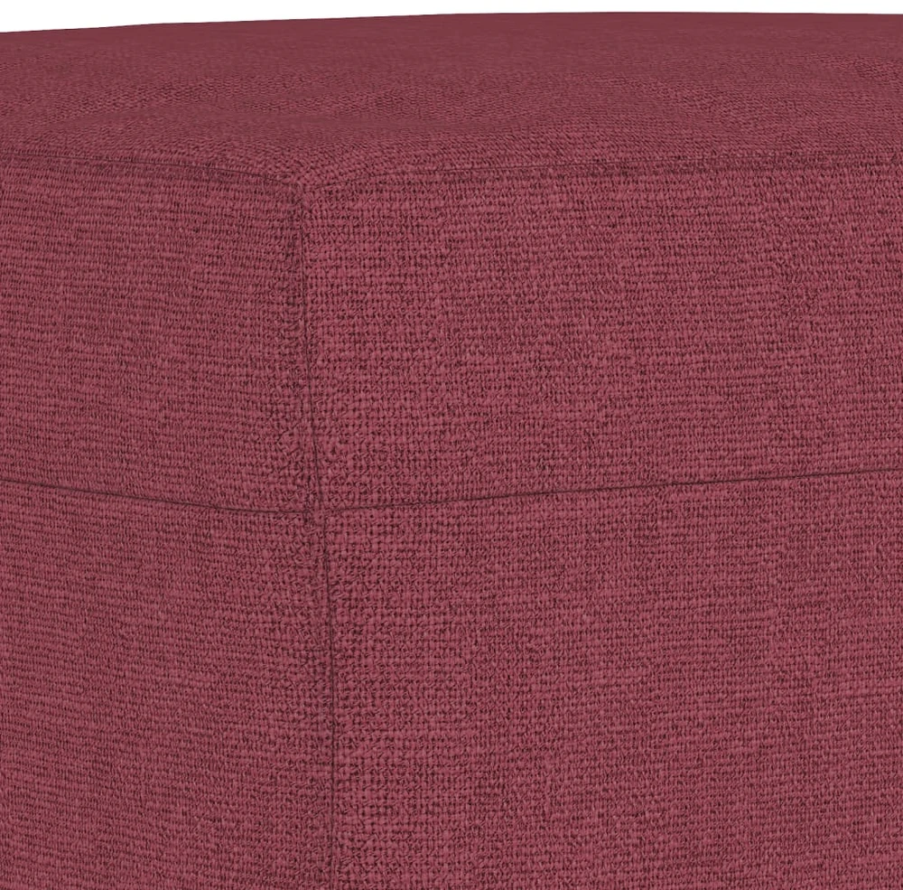 Trivietė sofa su pakoja, raudonojo vyno spalvos, 180cm, audinys