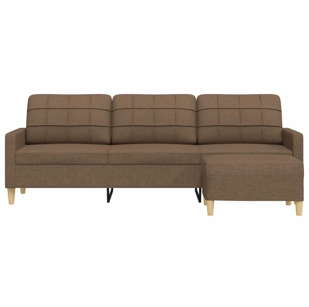 Trivietė sofa su pakoja, rudos spalvos, 210cm, audinys