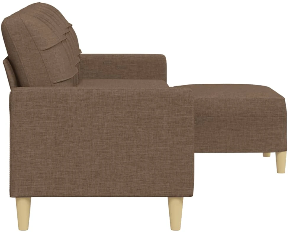 Trivietė sofa su pakoja, rudos spalvos, 210cm, audinys