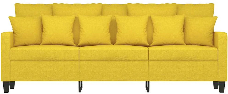 Trivietė sofa, šviesiai geltonos spalvos, 180cm, audinys