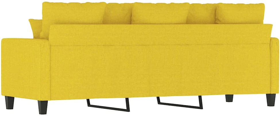 Trivietė sofa, šviesiai geltonos spalvos, 180cm, audinys