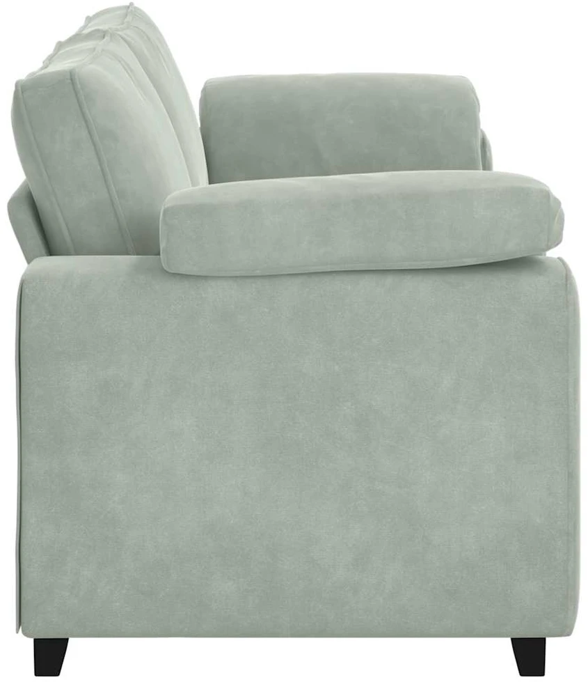 Trivietė sofa, šviesiai pilka, 220x77x82 cm, aksomas