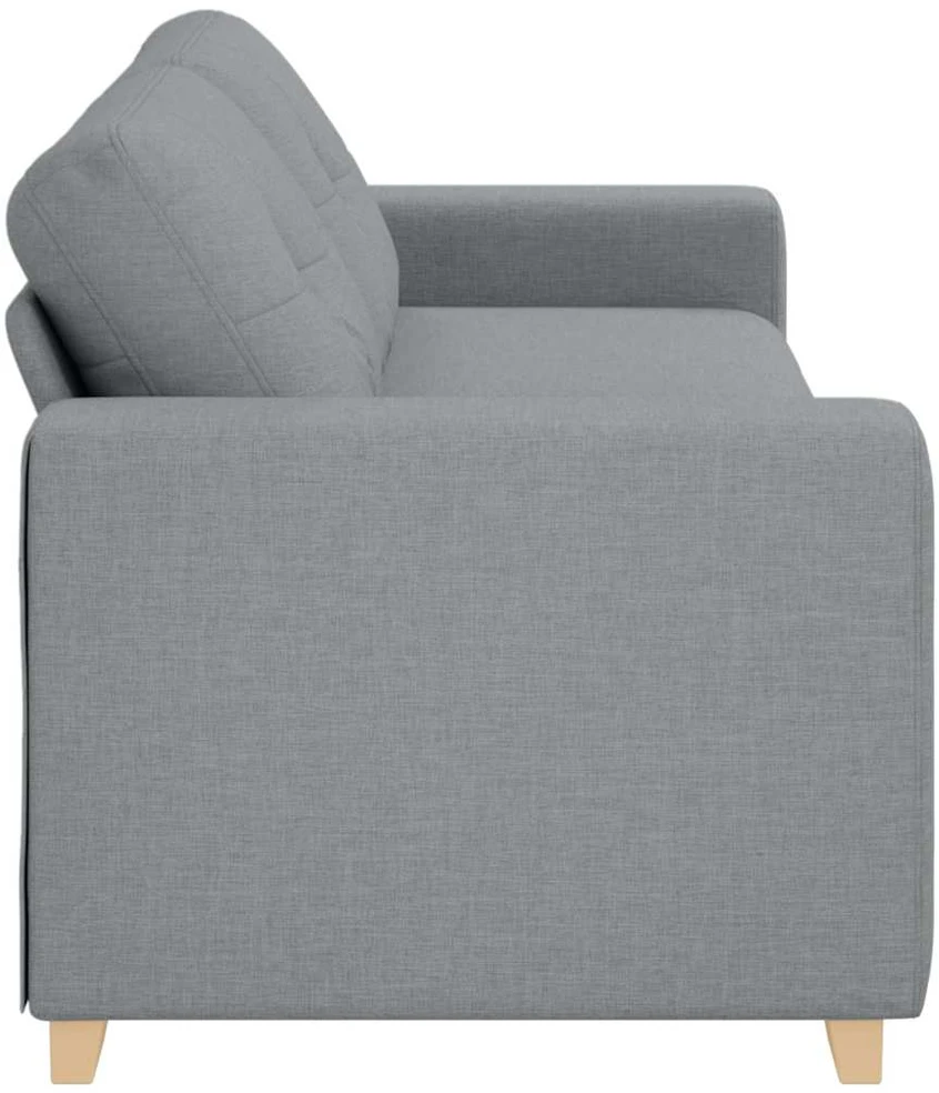 Trivietė sofa, šviesiai pilka, 220x78x80 cm, audinys