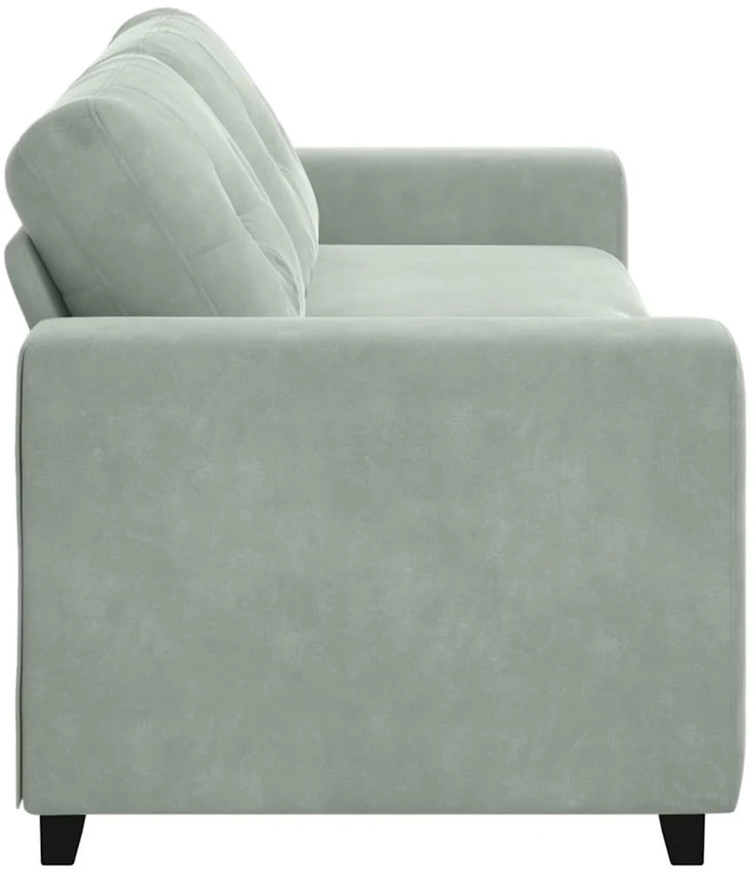 Trivietė sofa, šviesiai pilka, 220x78x80 cm, aksomas