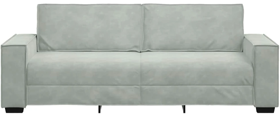 Trivietė sofa, šviesiai pilka, 220x78x84 cm, aksomas