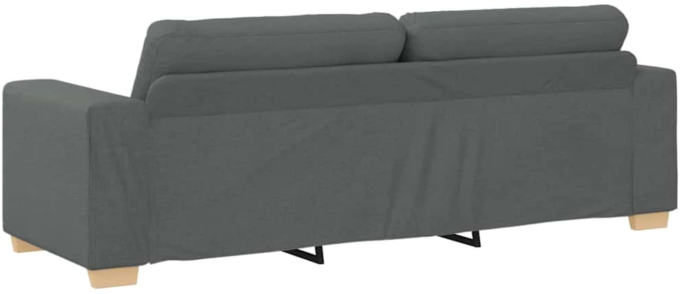 Trivietė sofa, tamsiai pilka, 220x78x80 cm, audinys