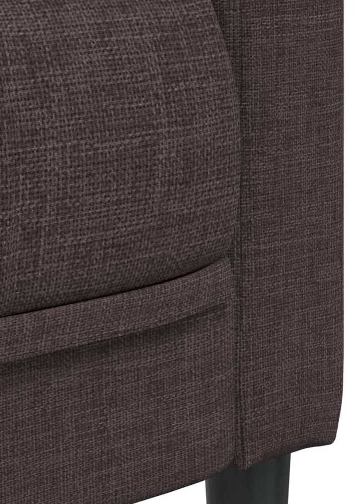 Trivietė sofa, tamsiai rudos spalvos, audinys