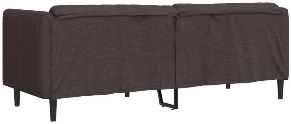 Trivietė sofa, tamsiai rudos spalvos, audinys