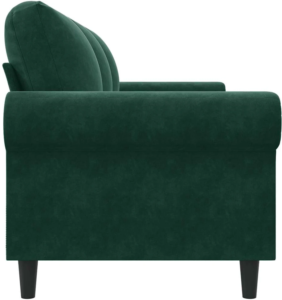 Trivietė sofa, tamsiai žalios spalvos, 180cm, aksomas