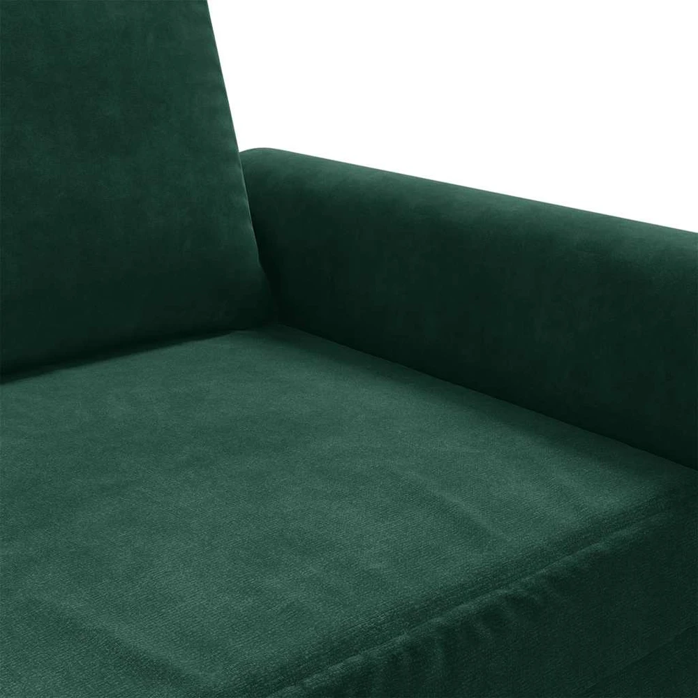 Trivietė sofa, tamsiai žalios spalvos, 180cm, aksomas