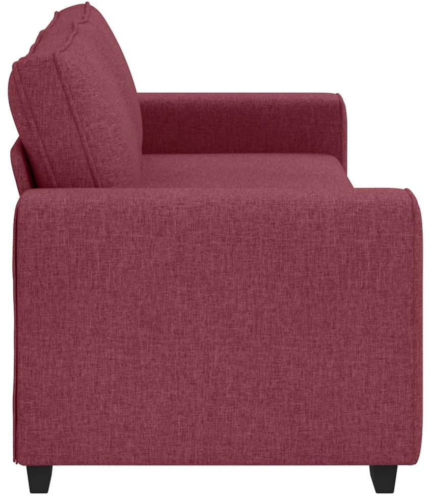 Trivietė sofa, vyno raudonumo, 220x77x82 cm, audinys