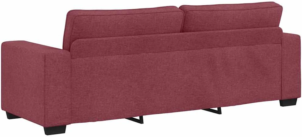 Trivietė sofa, vyno raudonumo, 220x77x82 cm, audinys