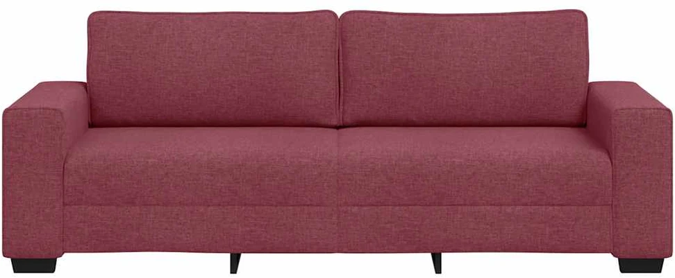 Trivietė sofa, vyno raudonumo, 220x77x82 cm, audinys