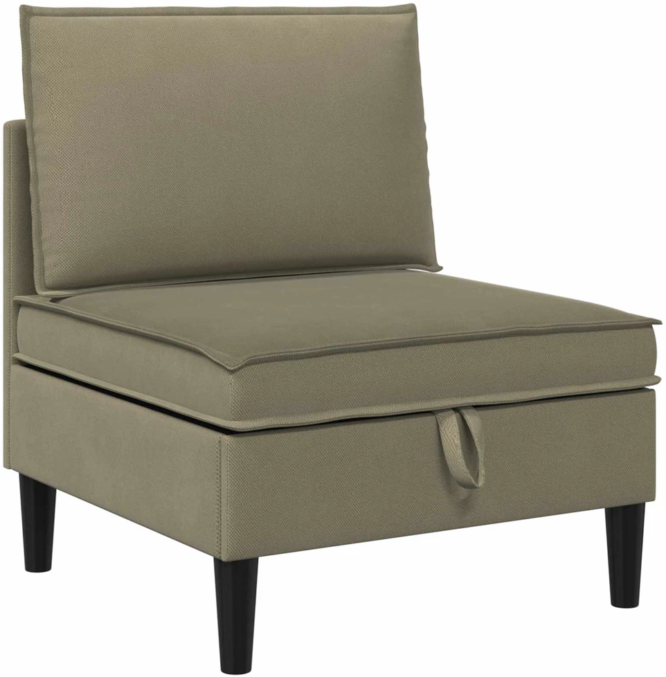 Vidinė Sofa su Saugykla Chaki Aksomas