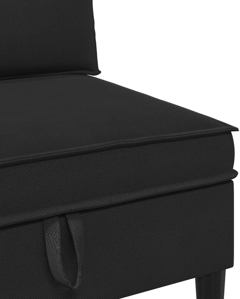 Vidinė Sofa su Saugykla Juoda Aksomas