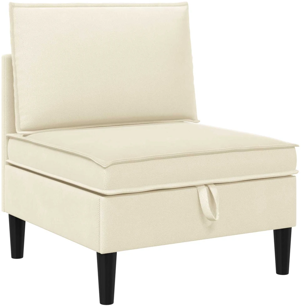 Vidinė Sofa su Saugykla Kreminė Aksomas