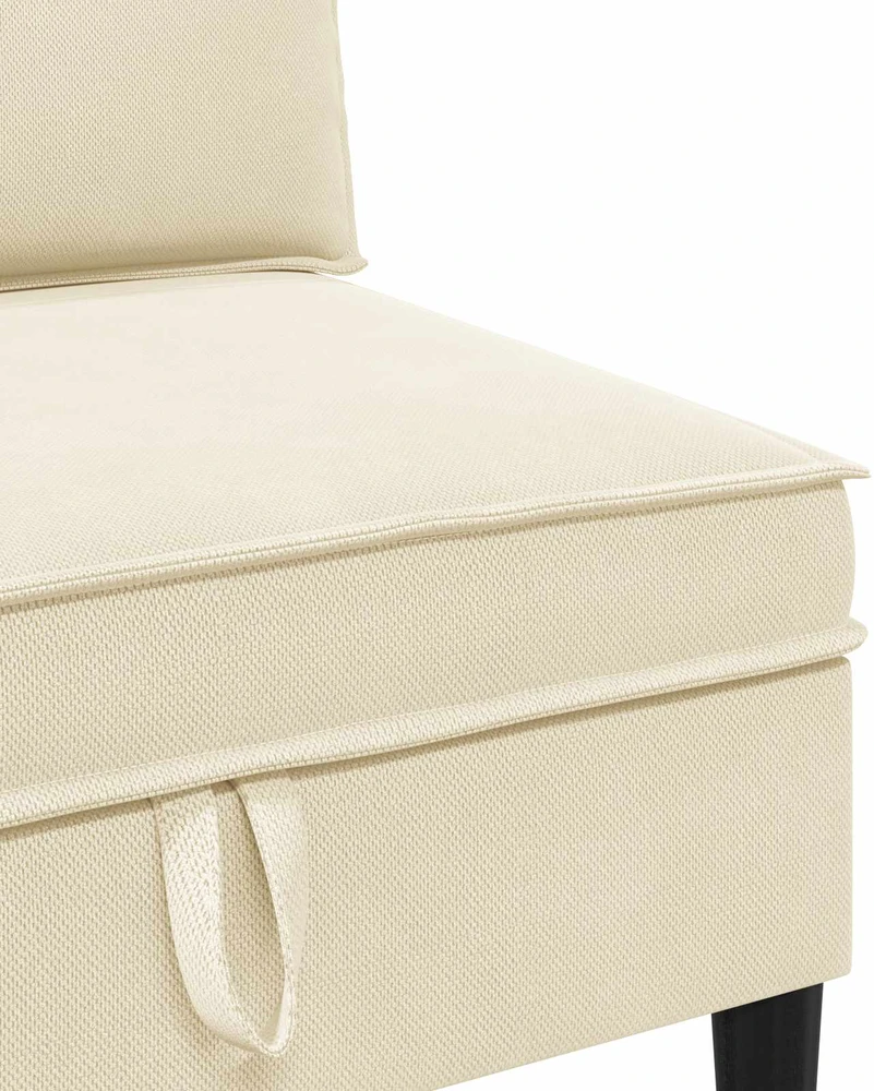 Vidinė Sofa su Saugykla Kreminė Aksomas