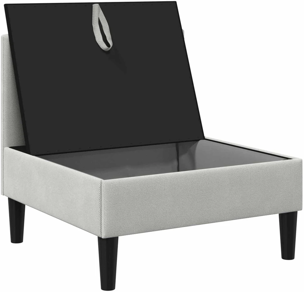 Vidinė Sofa su Saugykla Šviesiai pilka Aksomas