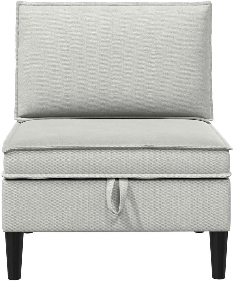 Vidinė Sofa su Saugykla Šviesiai pilka Aksomas