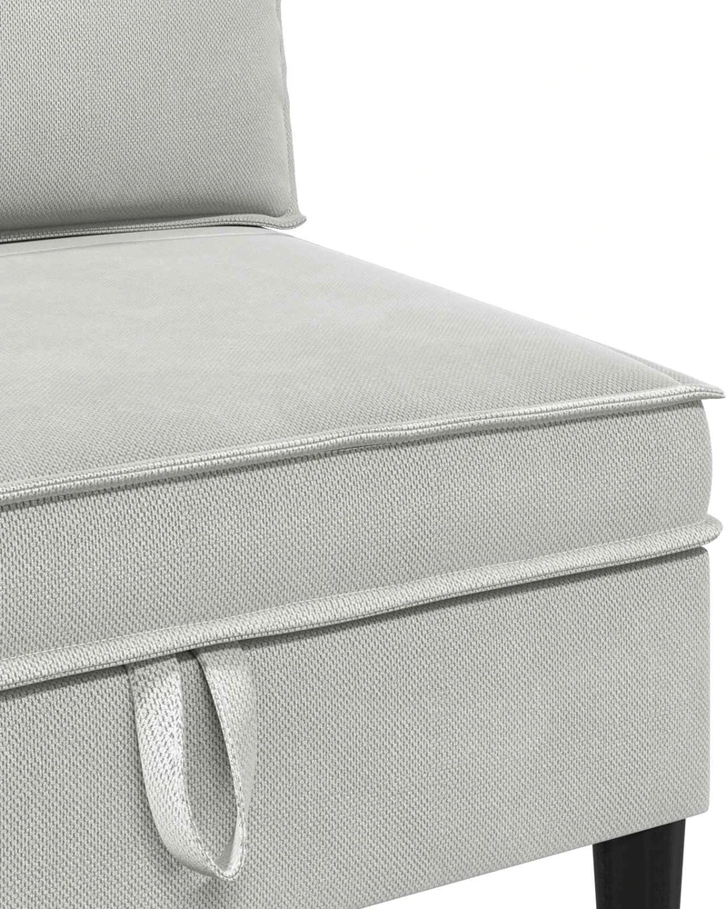 Vidinė Sofa su Saugykla Šviesiai pilka Aksomas