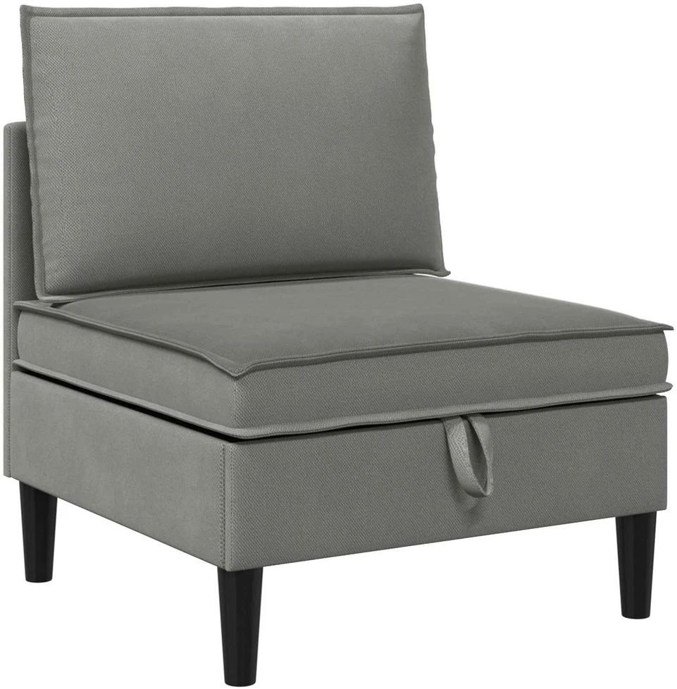 Vidinė Sofa su Saugykla Tamsiai pilka Aksomas