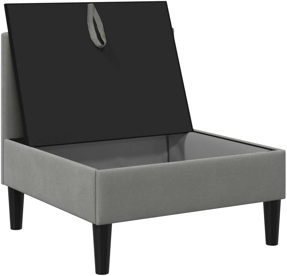 Vidinė Sofa su Saugykla Tamsiai pilka Aksomas