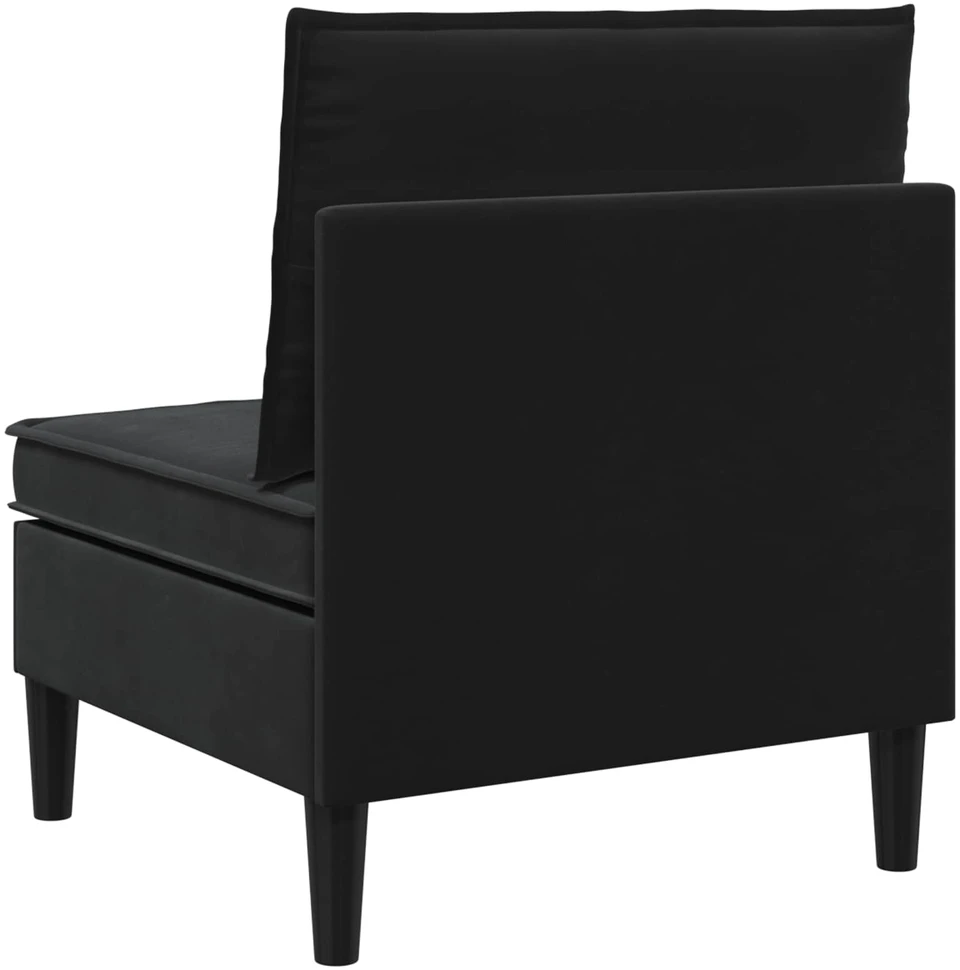 Vidurinė sofa su saugykla Juoda Aksomas