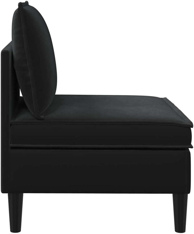 Vidurinė sofa su saugykla Juoda Aksomas
