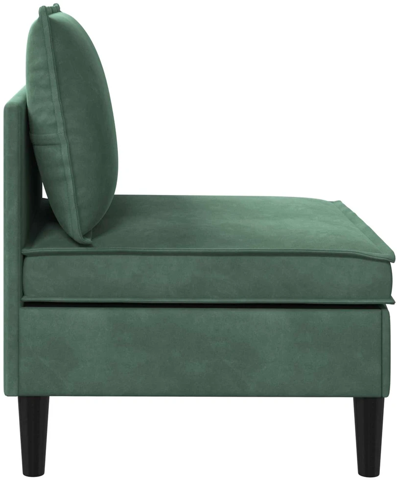 Vidurinė sofa su saugykla Jūrinė žalia Aksomas