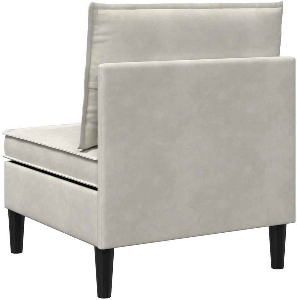 Vidurinė sofa su saugykla Kreminė Aksomas