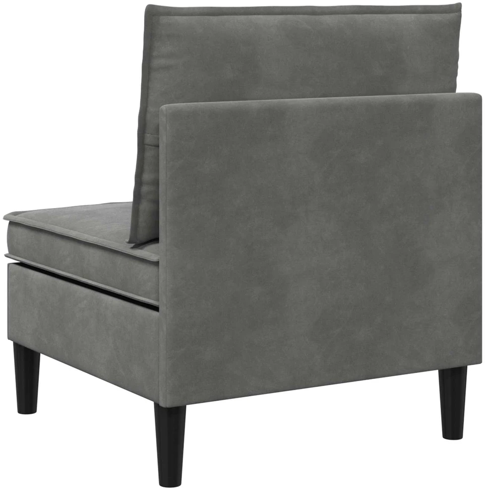 Vidurinė sofa su saugykla Tamsiai pilka Aksomas
