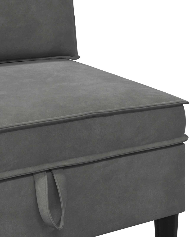 Vidurinė sofa su saugykla Tamsiai pilka Aksomas