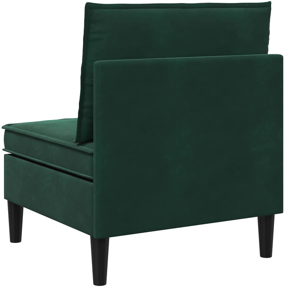 Vidurinė sofa su saugykla Tamsiai žalia Aksomas