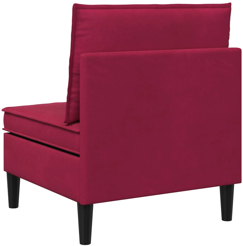 Vidurinė sofa su saugykla Vyno raudona Aksomas