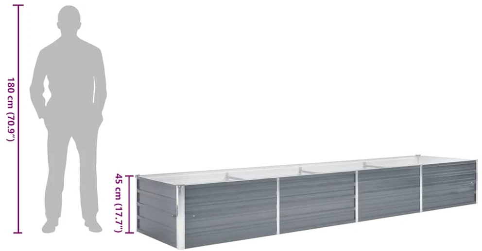Lovelis, pilkas, galvanizuotas plienas, 320x80x45cm