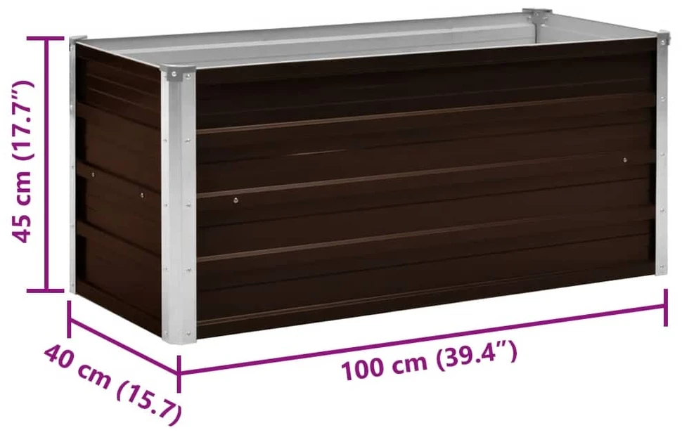 Lovelis, rudas, 100x40x45cm, galvanizuotas plienas, aukštas